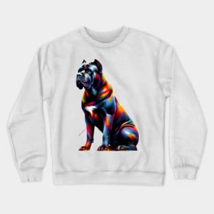 Dynamic Colorful Splash Cane Corso Majestic Portrait Crewneck Sweatshirt